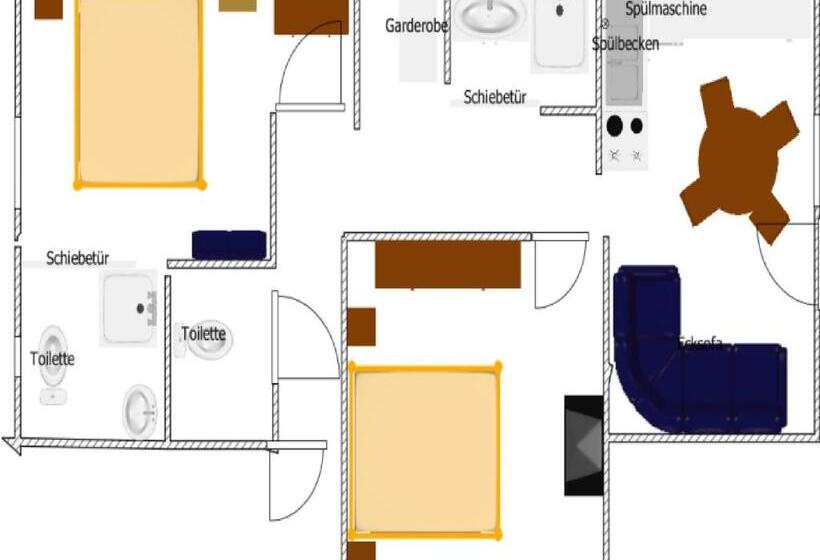 Апартаменты 2 Спальни с Балконом, Gästehaus Schmid & Reitzner