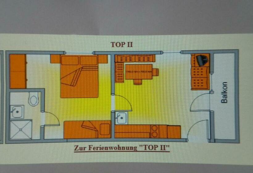 Апартаменты 1 Спальня с Балконом, Gästehaus Jedinger