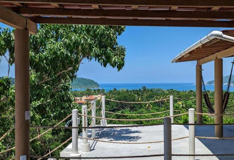 オーシャンビューのスタンダードバンガロー, Casa Arcoiris Zihuatanejo B&b