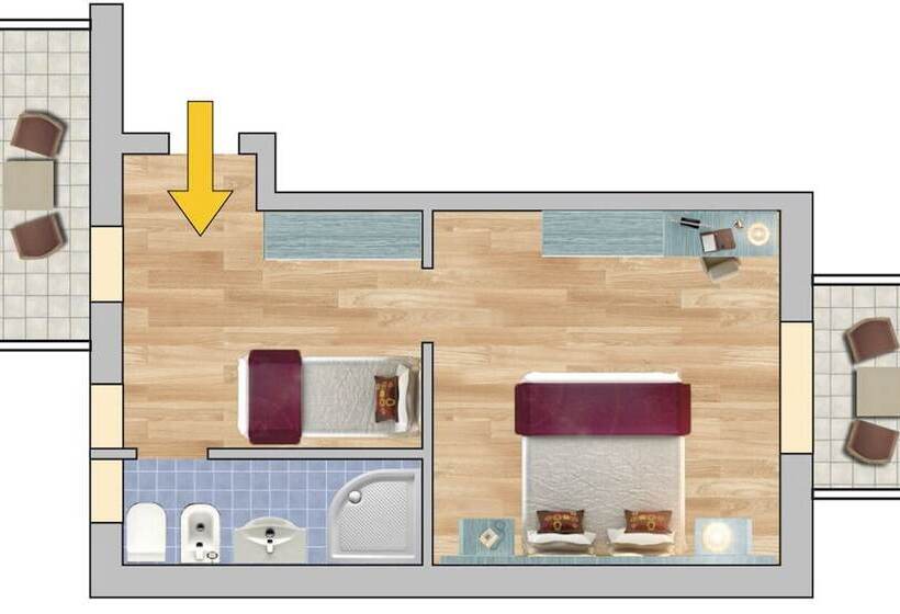 Suite Terasszal, Meridianus