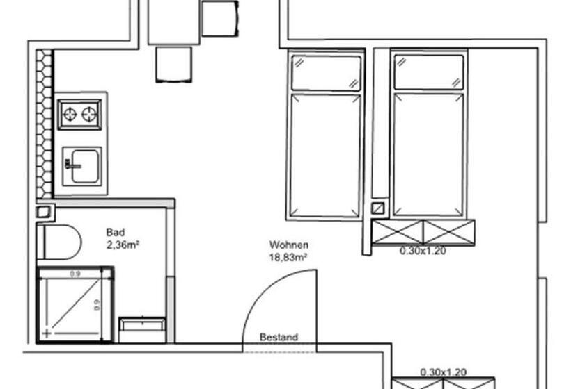 １ベッドルームアパートメント, Site.inn Wien