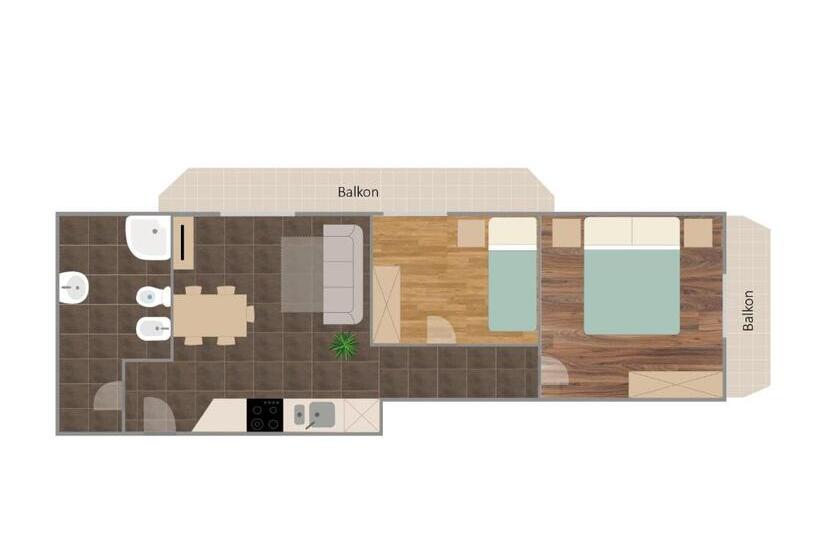 דירת שני חדרים עם מרפת, Residence Reinhild