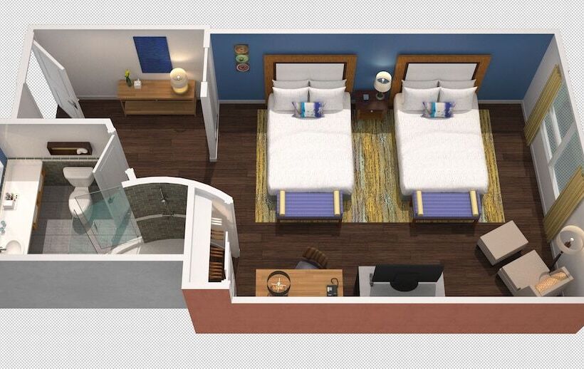 اتاق استاندارد با 2 تخت دوبل, Indigo Asheville Downtown, An Ihg