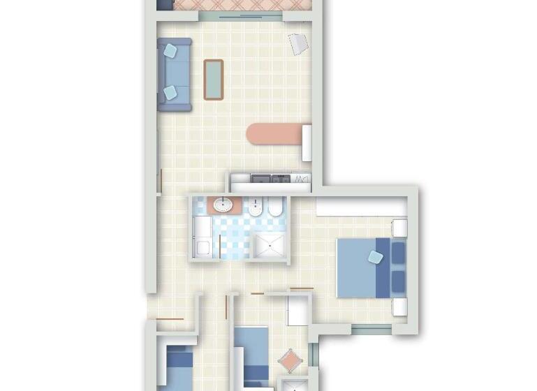 침실 1개 테라스 아파트, Residence Floreal
