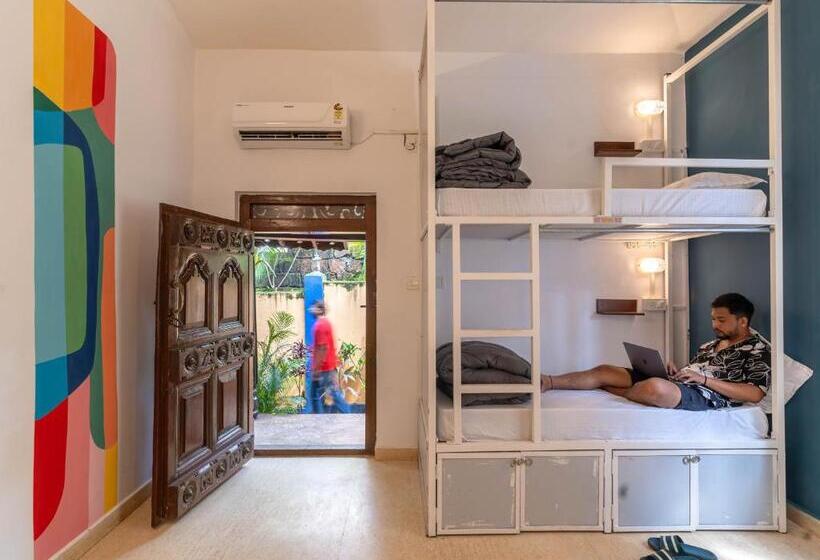 Cama em Quarto Superior Compartilhado, Madpackers Goa Anjuna   Bunks, Rooms, Community