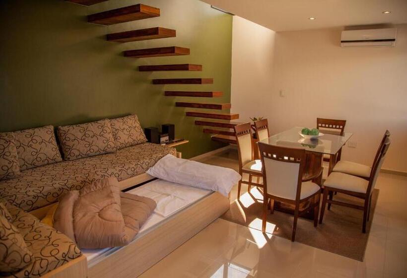 침실 1개 복층 룸, Lake Point Residencias