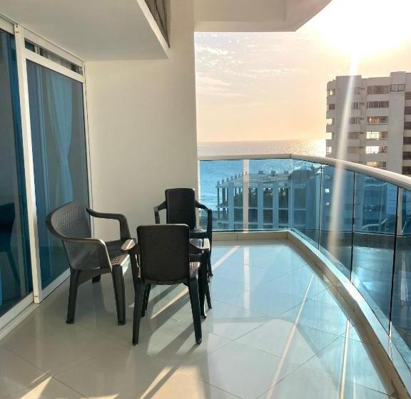 آپارتمان 1 خوابه با بالکن, Cozy 2br With Ocean View In Cartagena