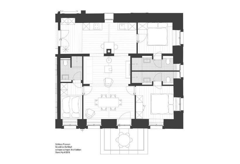 Апартаменты 3 Спальни, Schloss Prossen