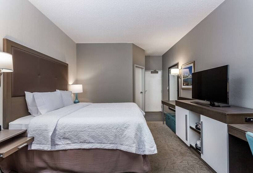 带大床的标准间, Hampton Inn Milwaukee Airport