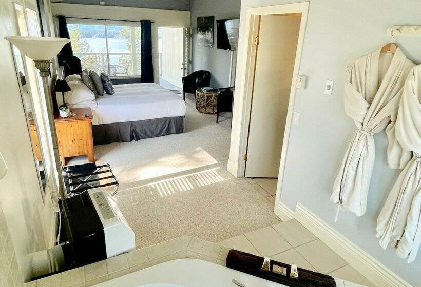 带海景的带双人床的标准间, Quarrystone House B&b