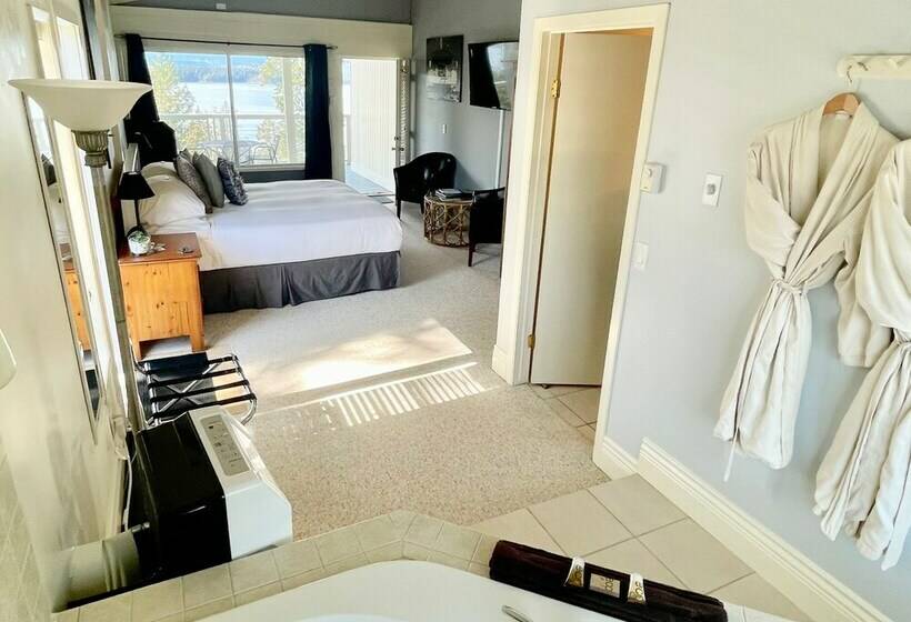 带海景的带双人床的标准间, Quarrystone House B&b
