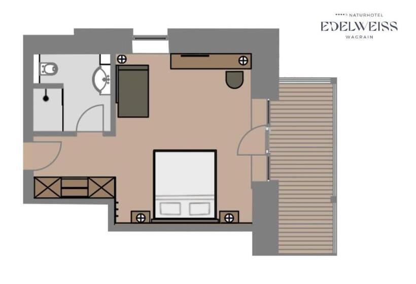 اتاق لوکس با بالکن, Naturhotel Edelweiss Wagrain