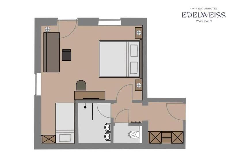 اتاق استاندارد با بالکن, Naturhotel Edelweiss Wagrain