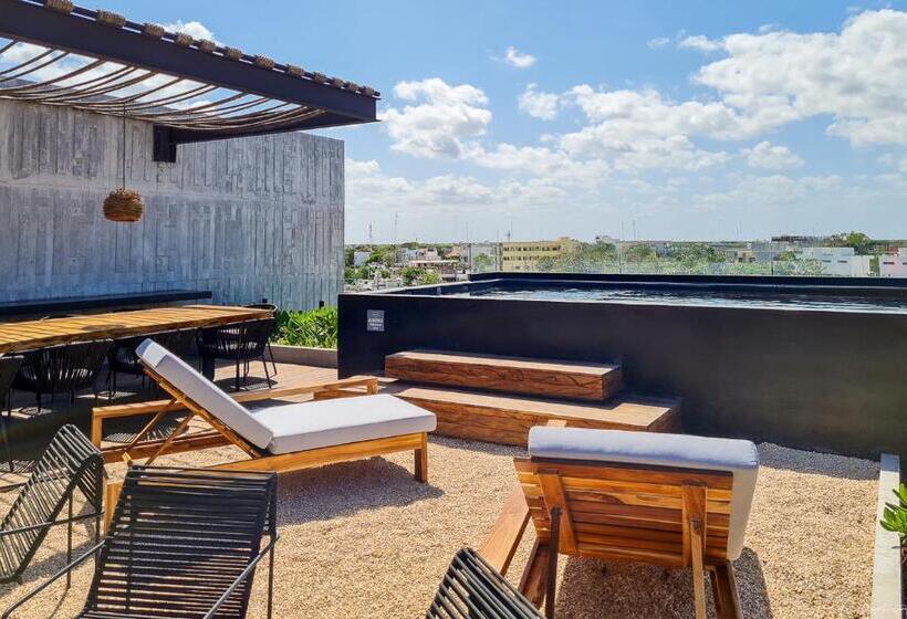 テラス付き１ベッドルームアパートメント, Iik Tulum By Groovy Stays  A Hip Condo Hotel With Wifi, Rooftop, Pool, Sleeps 6