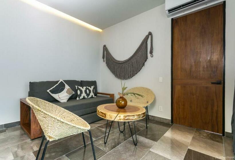 テラス付き１ベッドルームアパートメント, Iik Tulum By Groovy Stays  A Hip Condo Hotel With Wifi, Rooftop, Pool, Sleeps 6