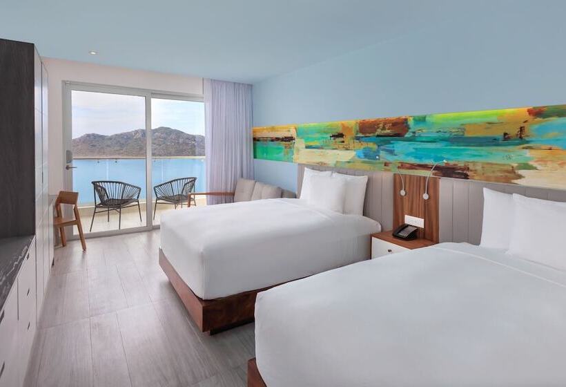 オーシャンビューデラックスルームバルコニー付き, Courtyard By Marriott Mazatlan Beach Resort