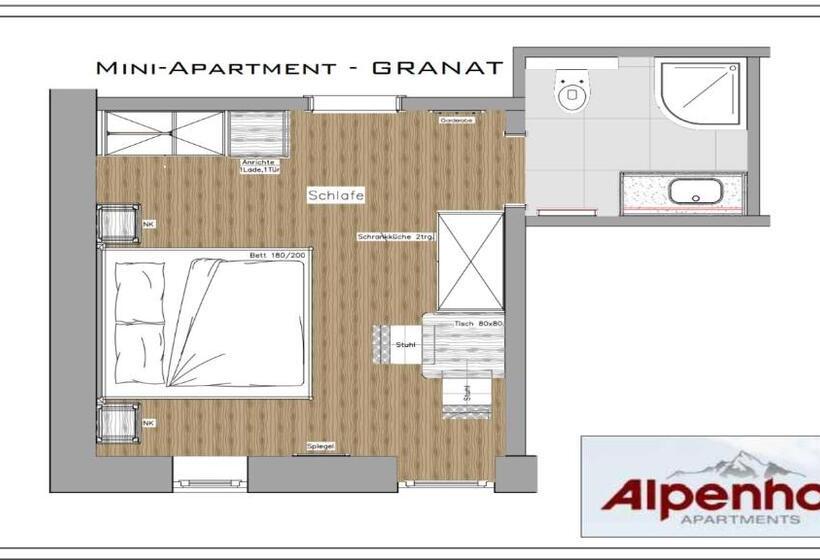 استودیو استاندارد با بالکن, Alpenhof Apartments