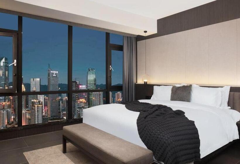 Deluxe room with river view, Jinxi Aerial Riverview Hotel   Chongqing Jiefangbei Hongya Cave