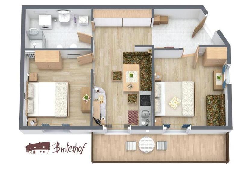 Апартаменты 2 Спальни, Binterhof