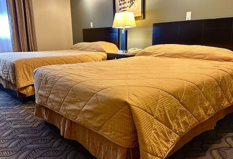 带2个双人床的标准工作室, Lacombe Motor Inn