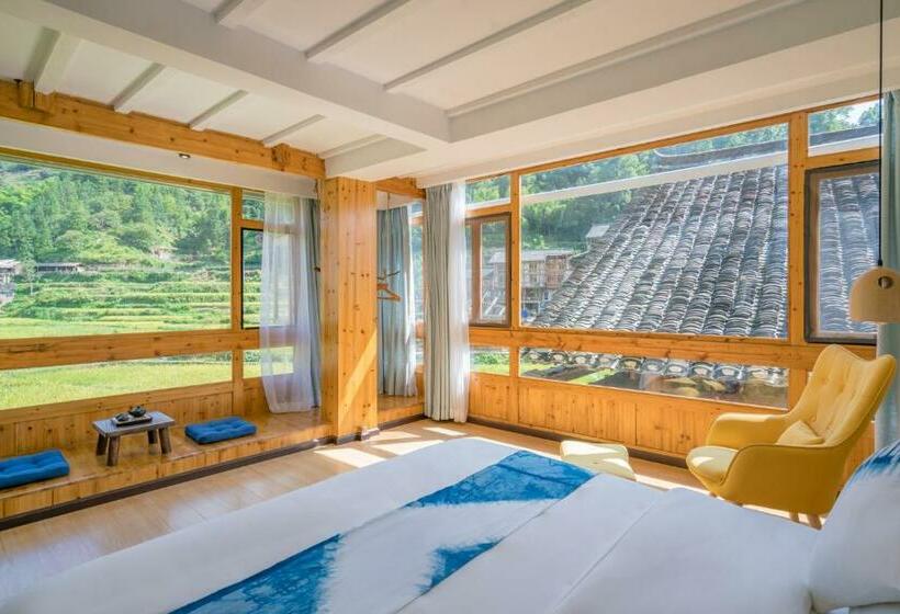 اتاق استاندارد با تخت بزرگ, 肇兴溪舍山堂 Creekside Inn