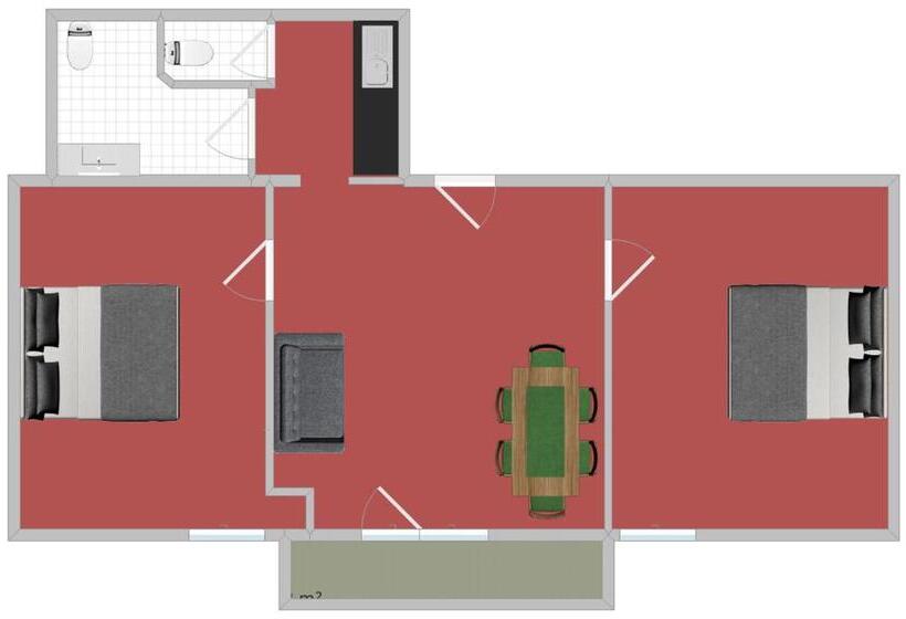 Апартаменты 2 Спальни с Балконом, Apart Hotel Ideal