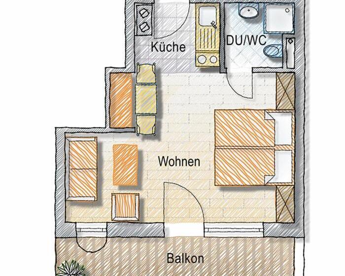 Апартаменты 1 Спальня с Балконом, Alp Chalet