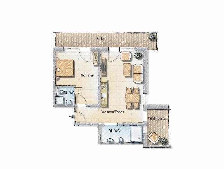 Апартаменты 1 Спальня Нижний Этаж, Alp Chalet